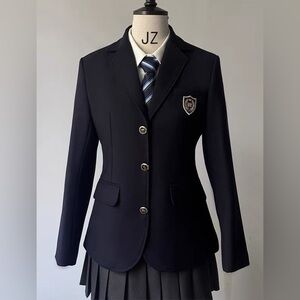 School Uniform Navy Blazer with Crest Patch